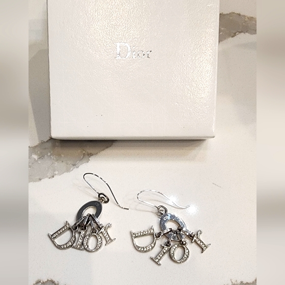 Dior Logo Dangle Earrings - Picture 2 of 5